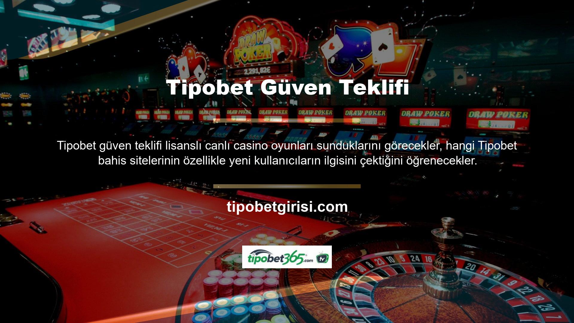 Üstelik bahis piyasasındaki birçok casino bahisçisinin aksine Tipobet en güvenilir ve kaliteli firmalarla çalışmaktadır